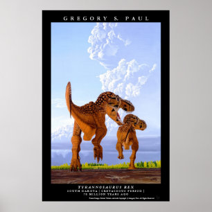 Affiches Rex Greg Paul du Tyrannosaurus T d'affiche de