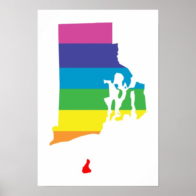 Affiches rhode island arc-en-ciel (Devant)
