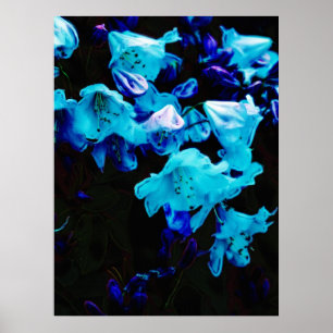 Affiches Rhododendrons en bleu, floral, fleurs bleues