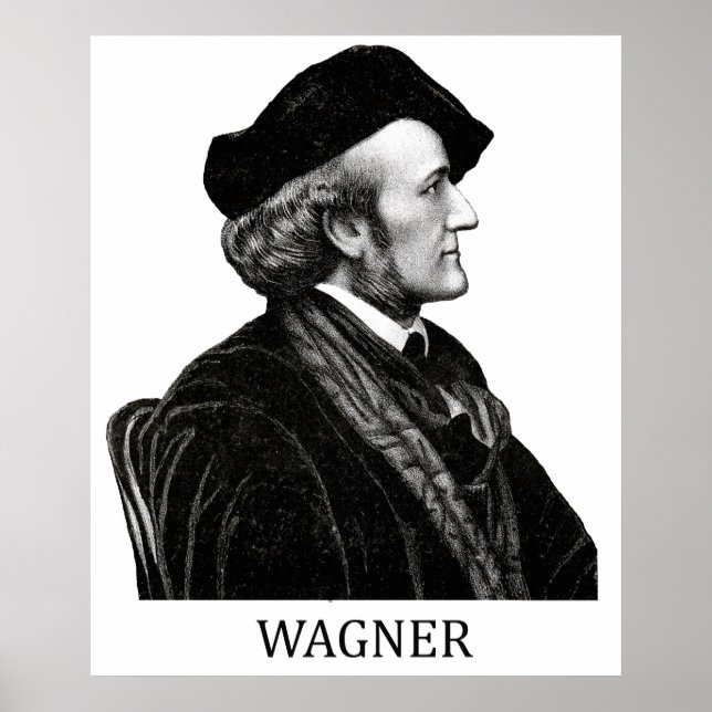 Affiches Richard Wagner, noir (Devant)