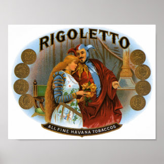 Affiches Rigoletto All Fine Havana Tobaccos Cigar Étiquette