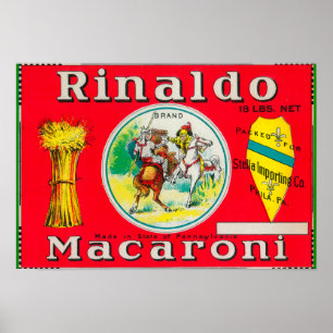 Affiches Rinaldo Macaroni LabelPhiladelphie, PA