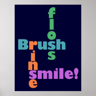 Affiches Rincer la brosse, puis SOURIRE !