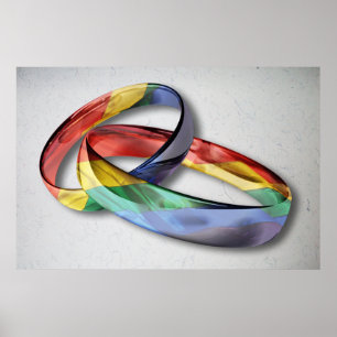 Affiches Rings de Rainbow Wedding pour l'Equality