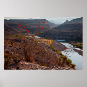Affiches Rio Grande traversant le désert de Chihuahuan