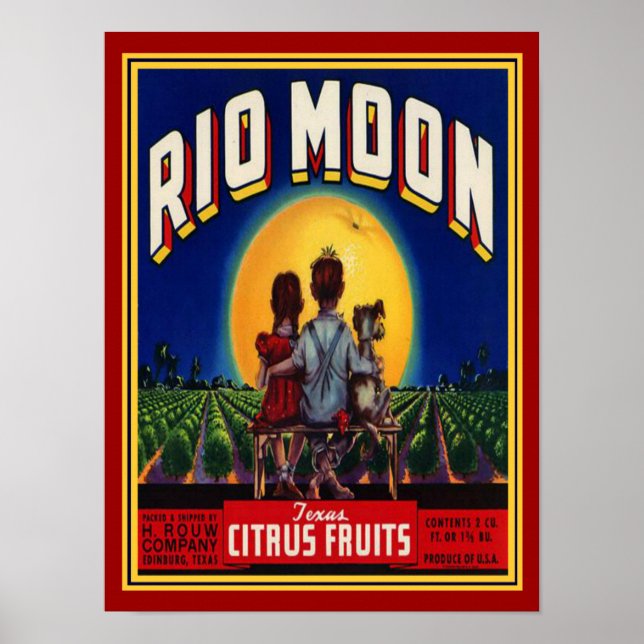 Affiches "Rio Moon" Agrumes des années 1940 Ad-12x16 (Devant)