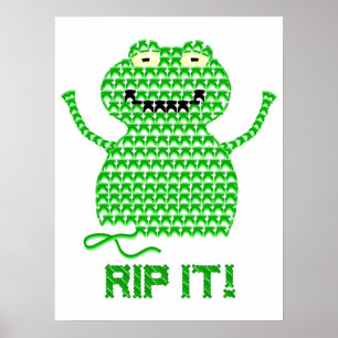 Affiches Rip It ! Grenouille à crochet vectorielle