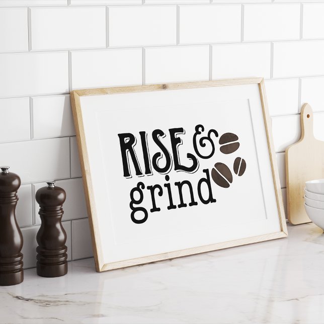 Affiches Rise and Grind Coffee Lovers (Créateur téléchargé)