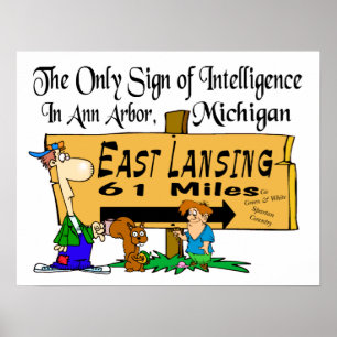 Affiches Rivalence Imprimer Michigan State/Michigan