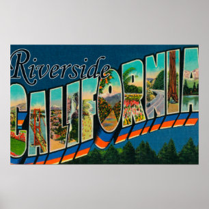Affiches Riverside, Californie - Scènes de grandes lettres