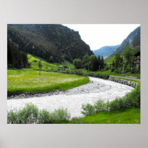 Affiches Rivière dans les Alpes suisses