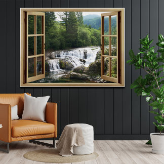 Affiches Rivière de la cascade Open Window