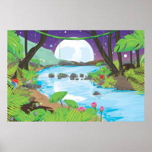 Affiches Rivière de la forêt tropicale