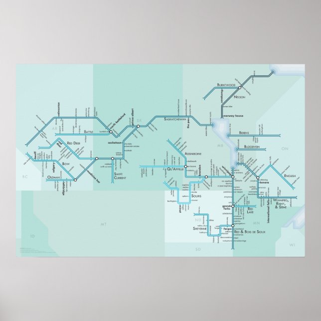 Affiches Rivière Nelson et lac Winnipeg, 30 po x 20 po (Devant)