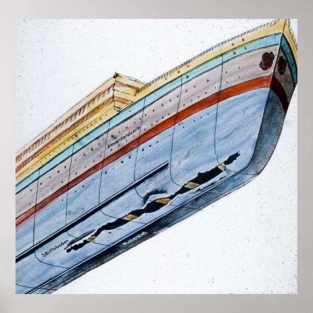 Affiches RMS Titanic Iceberg Dommages (Devant)