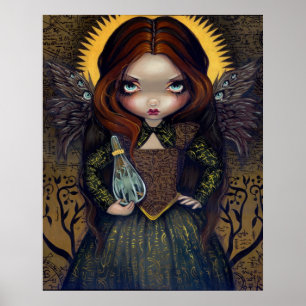 Affiches Robe d'icône gothique de fée d'ange d'IMPRESSION