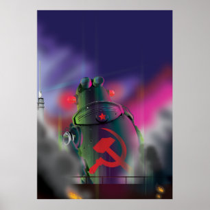 Affiches Robot de science-fiction soviétique.