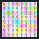 Affiches Robots Art Pop Retro v2<br><div class="desc">Un style Pop art plusieurs robots conçoivent chacun dans différentes combinaisons de 5 couleurs dans un écran imprimé comme style.</div>