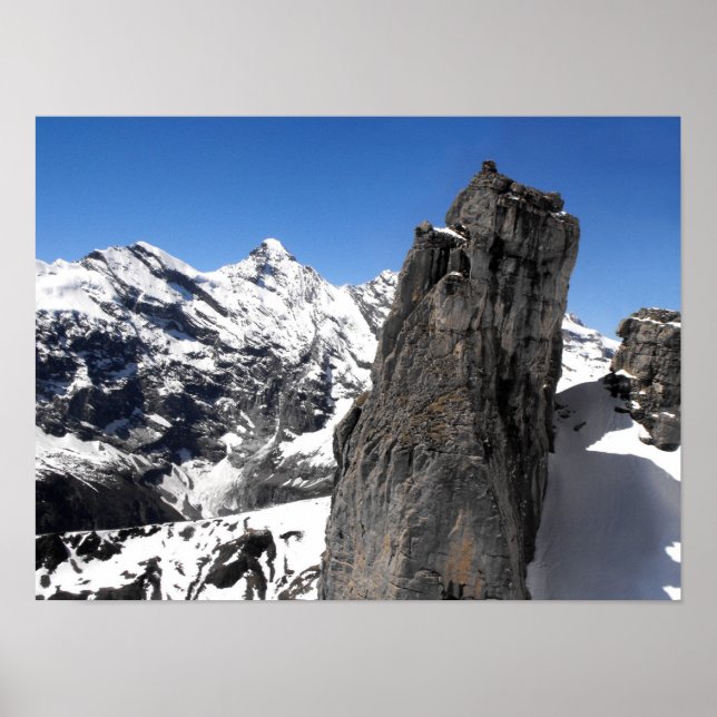 Affiches Rocher à la montagne de Schilthorn (Devant)