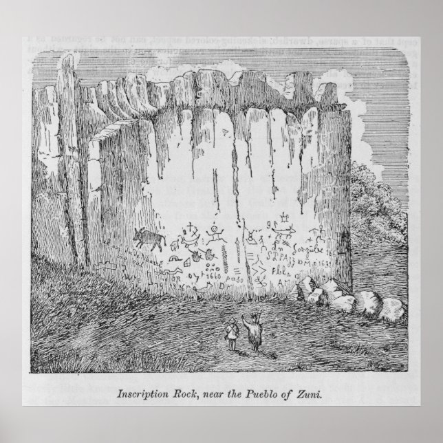 Affiches Rocher de l'Inscription, près du Pueblo de Zuni (Devant)
