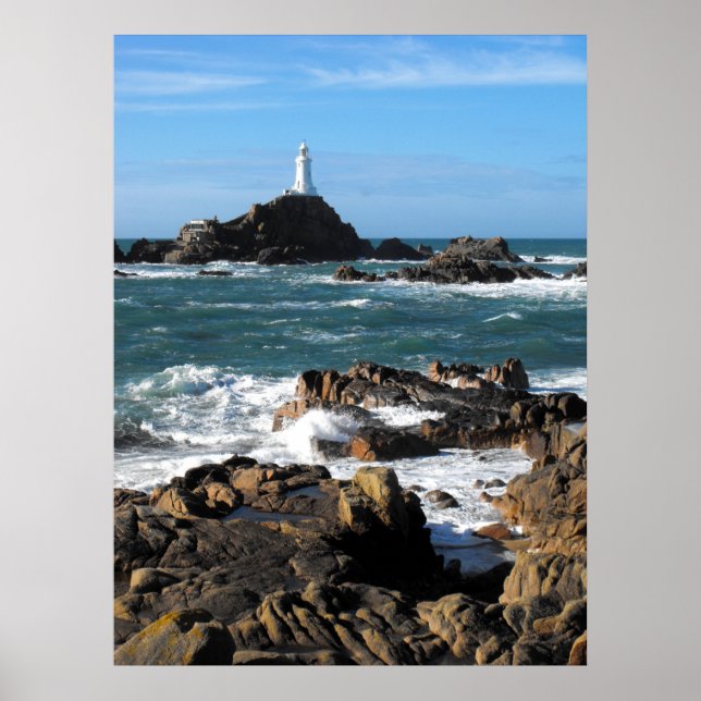 Affiches Rochers et phare de Corbiere, Jersey (Devant)