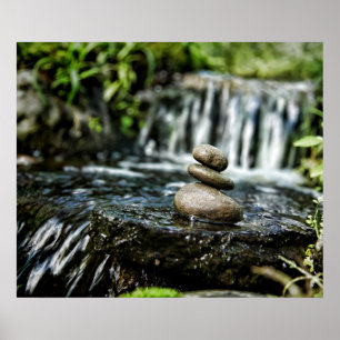 Affiches Roches lisses avec la cascade