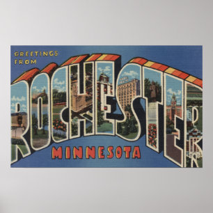 Affiches Rochester, Minnesota - grandes scènes de lettre