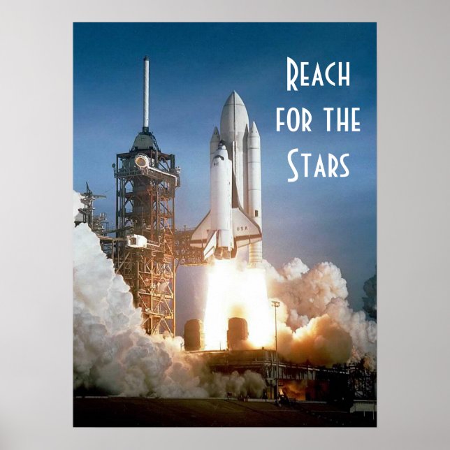 Affiches Rocket Launch | Reach for the Stars (Devant)