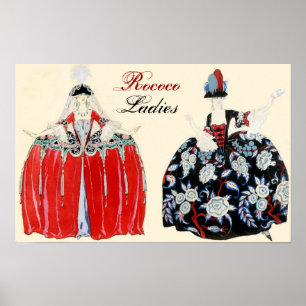 AFFICHES ROCOCO LADIE BEAUTY, MODE COSTUME DESIGNER
