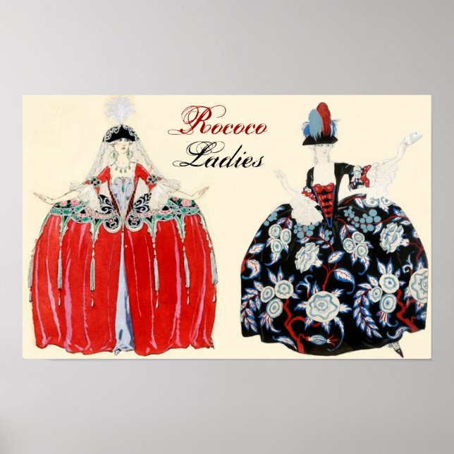 AFFICHES ROCOCO LADIE BEAUTY, MODE COSTUME DESIGNER (Devant)