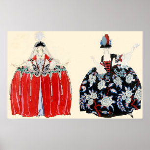 AFFICHES ROCOCO LADIE BEAUTY, MODE COSTUME DESIGNER