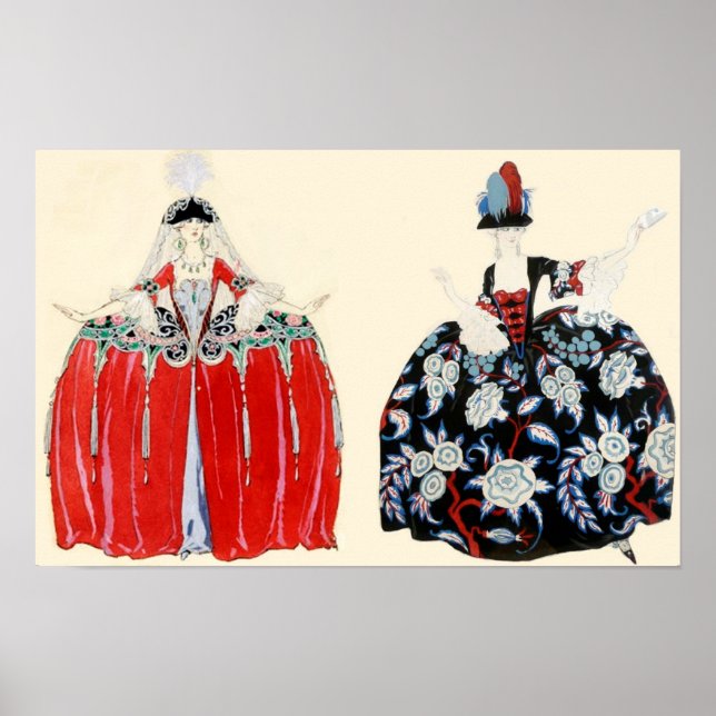 AFFICHES ROCOCO LADIE BEAUTY, MODE COSTUME DESIGNER (Devant)