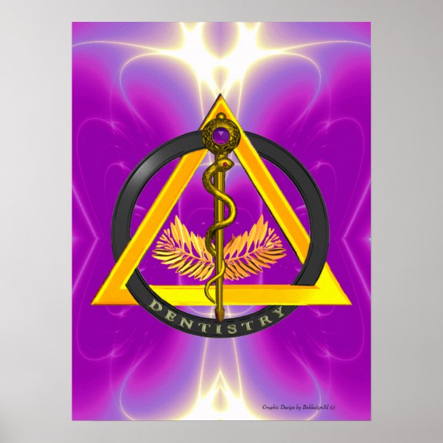 AFFICHES ROD OF ASCLEPIUS DENTIST DENTISTRY SYMBOL (Devant)
