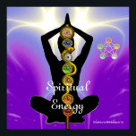 Affiches RODE D'ASCLEPIUS 7 CHAKRAS, YOGA LOTUS POSE violet<br><div class="desc">Elégant, artistique, coloré symbole de l'astrologie grecque antique, médecine et guérison : Asklepian, un serpent doré entrelacé, pierres gemmes brillantes comme sept chackras, cinq éléments : feu, bois, terre, eau, métal dans des lumières vibrantes et des ondes fractales dans le violet, bleu, violet, turquoise, couleurs blanches. Conception cool pour la...</div>