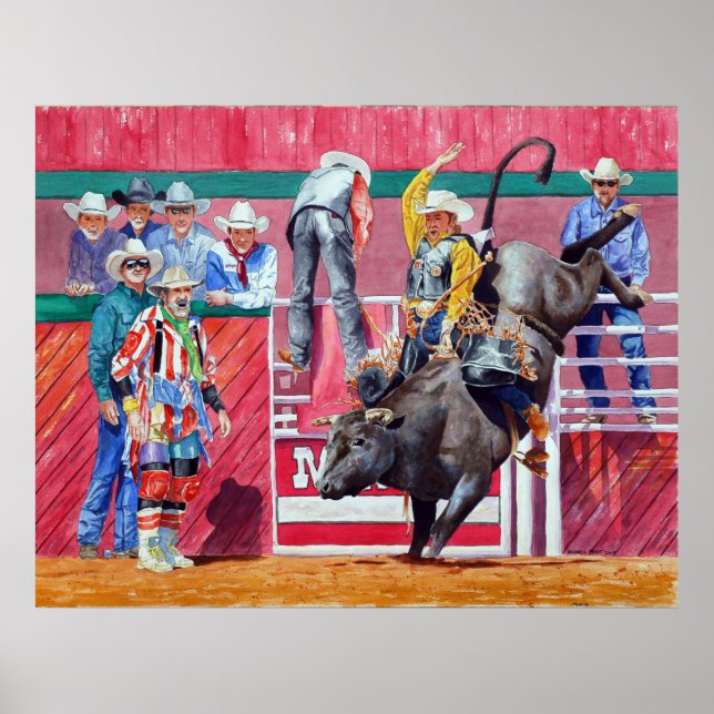 Affiches Rodeo Clown et Bull Rider (Devant)