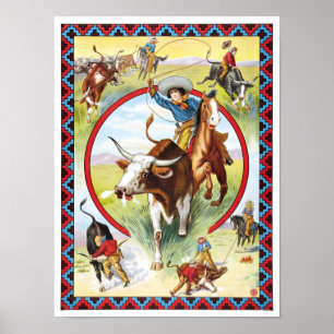 Affiches Rodéo et exposition occidentale sauvage, 1910. La