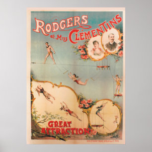 Affiches Rodgers et Mlle Clementins, grande attraction
