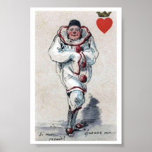 Affiches Roi de coeur clown inhabituel Jouer Carte Image
