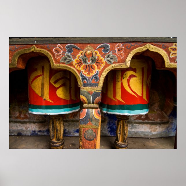 Affiches Rôle de prière bouddhiste, bhoutan (Devant)