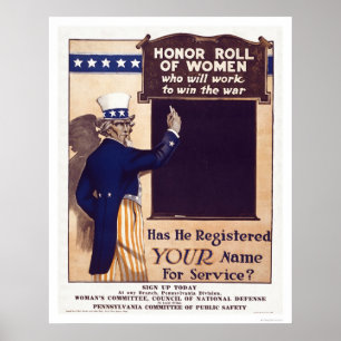 Affiches Roll d'honneur des femmes