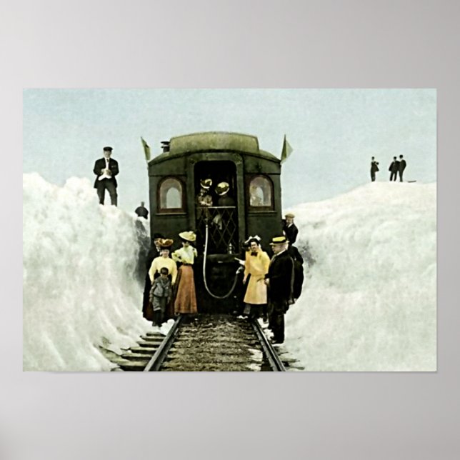 Affiches Rollins Pass, Colorado Train en Neige profonde (Devant)