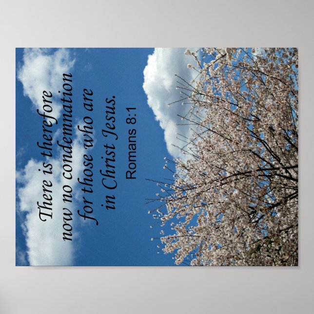 Affiches Romains 8:1 Il n'y a donc plus de condamnation (Devant)