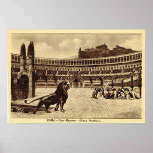 Affiches Rome Colosseum, chrétiens et lions