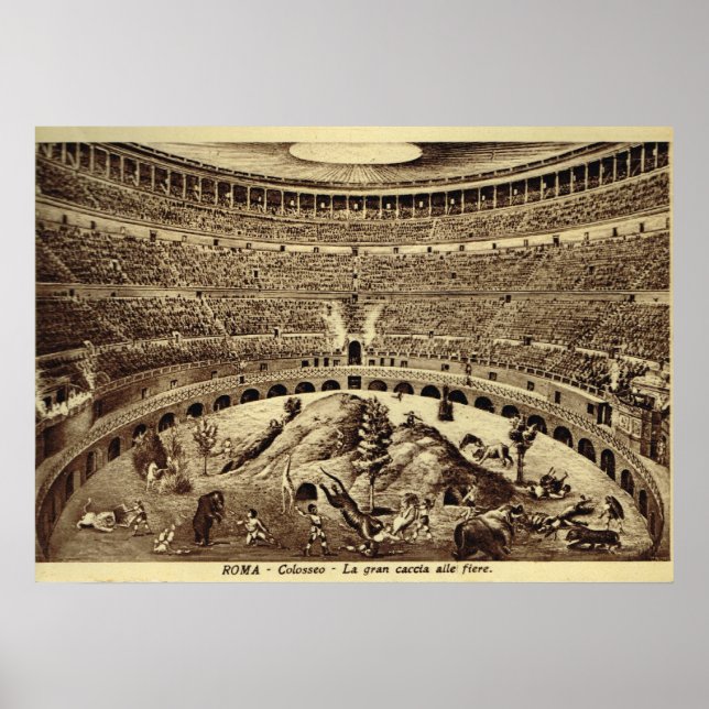 Affiches Rome, Divertissement dans le Colisée (Devant)
