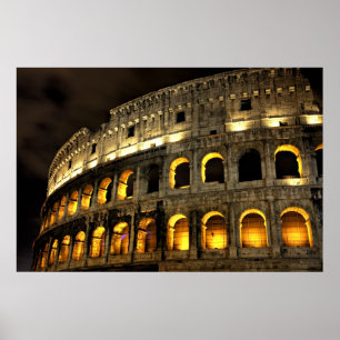 Affiches Rome - Illuminated colosseum at night