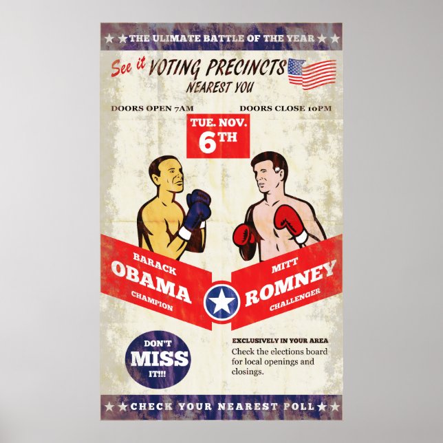 Affiches Romney Contre Obama Élections Américaines 2012 Pos (Devant)