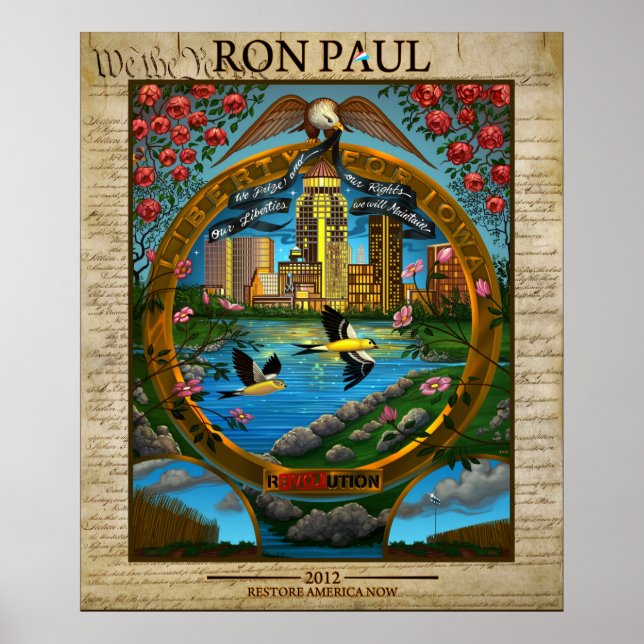 Affiches Ron Paul 2012 : LIberty pour l'Iowa (Devant)