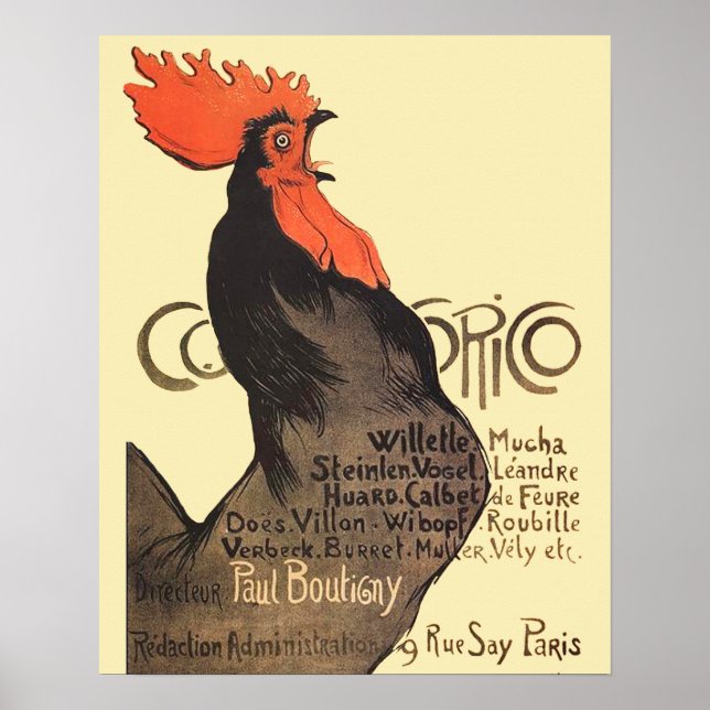 Affiches Rooster Steinlen Cocorico (Devant)