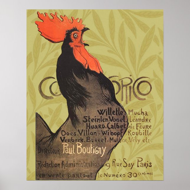 Affiches Rooster Steinlen Cocorico (Devant)