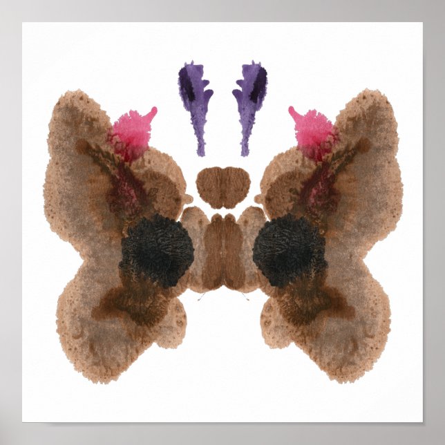 Affiches Rorschach Inkblot Test Fun Art Print (Devant)